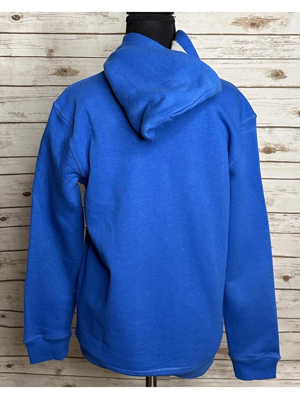 Eddie Bauer blue retro graphic pullover hoodie/hooded sweatshirt Youth L (14-16) - Picture 7 of 8